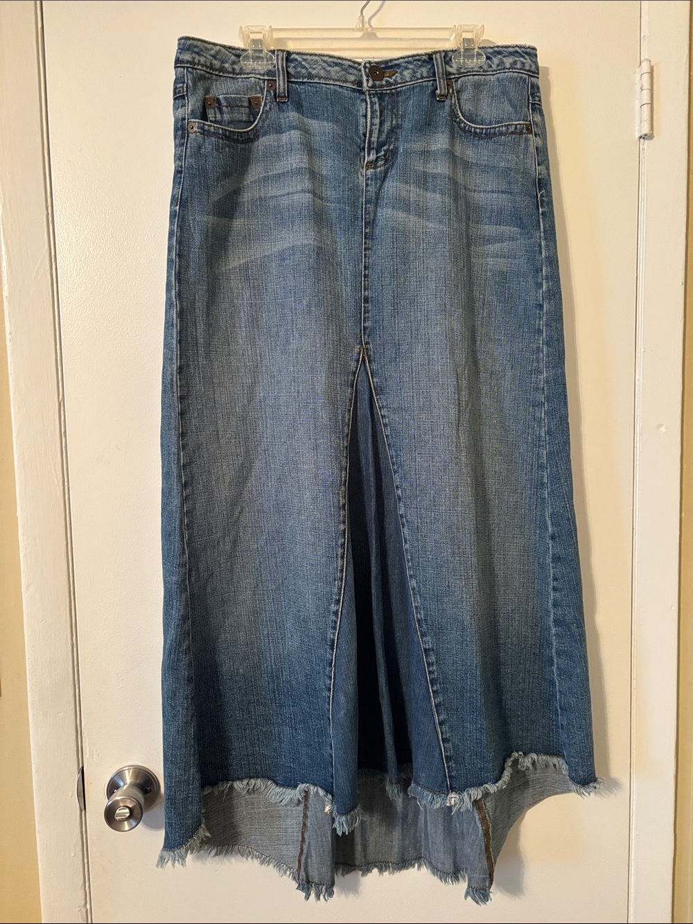 lei Denim Maxi Hight Low Skirt
